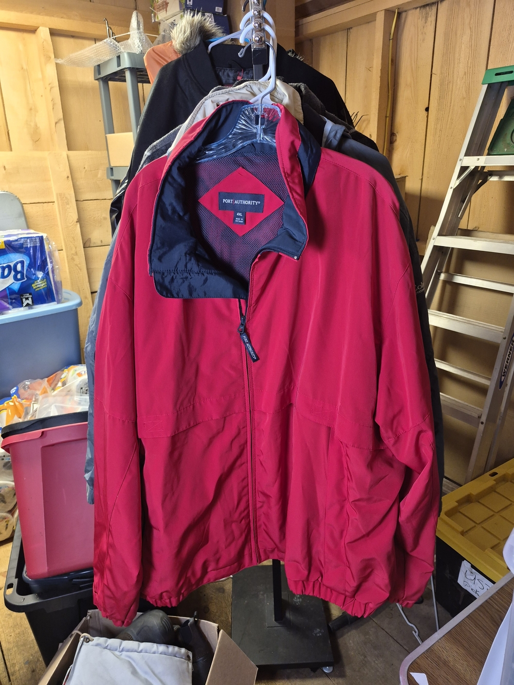 Port Authority Red Full-Zip Windbreaker Jacket Bin 46